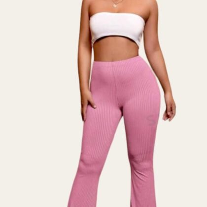 PANTALON RIB-1 ROSA PALO
