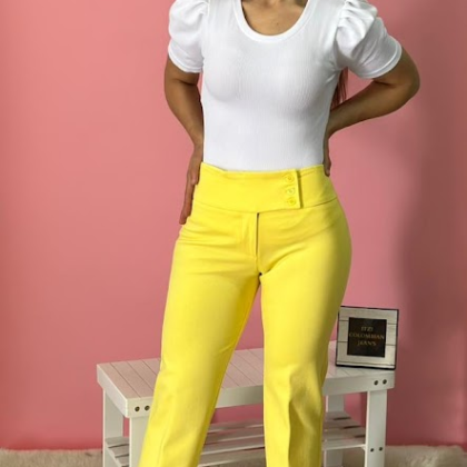 Pantalón de vestir amarillo J-ALEX