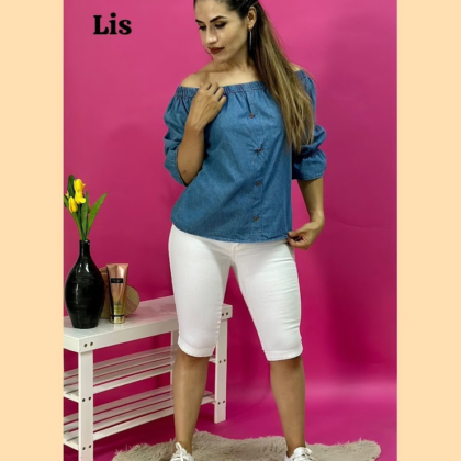 BLUSA DE MEZCLILLA LIS CLARO REBAJADO