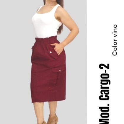 FALDA CARGO 2 VINO UNITALLA (30-34).