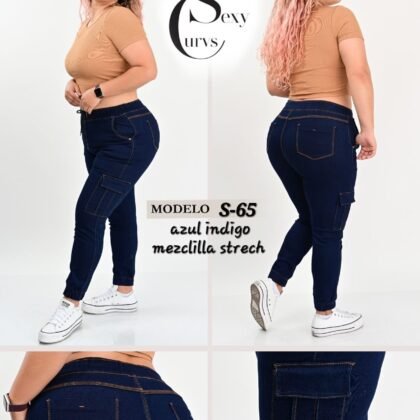 JOGGER DE MEZCLILLA SEXY CURVES S-65.