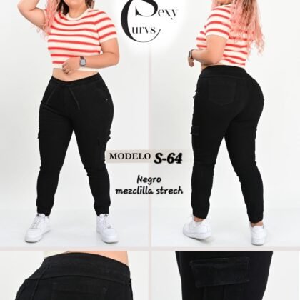 JOGGER DE MEZCLILLA SEXY CURVES S-64.