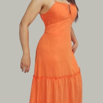 VESTIDO PERLA NARANJA.