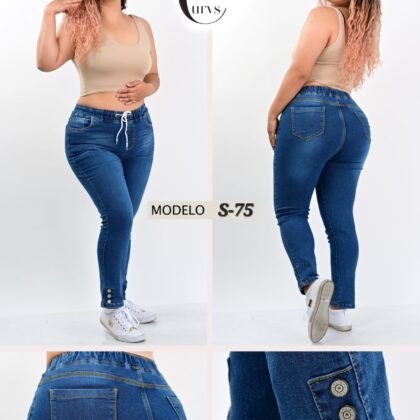 JOGGER DE MEZCLILLA SEXY CURVES S-75.