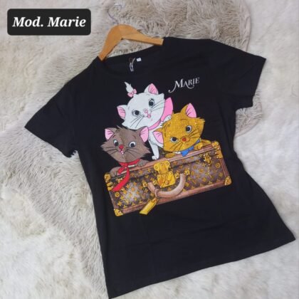 BLUSA MARIE NEGRO CON DESTELLOS.