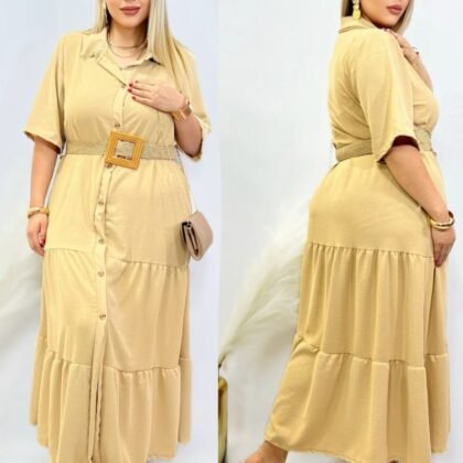 VESTIDO CHALIS ARENA CURVY (36 A 40).