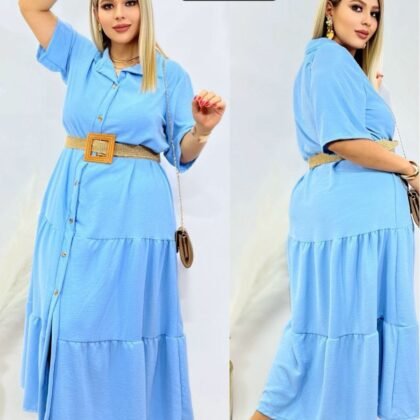 VESTIDO CHALIS AZUL CURVY (36 A 40).
