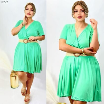 VESTIDO NC27 VERDE CURVY TALLA (36 A 40)