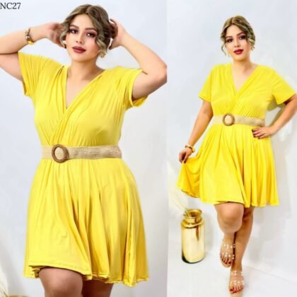 VESTIDO NC27 AMARILLA CURVY TALLA (36 A 40)