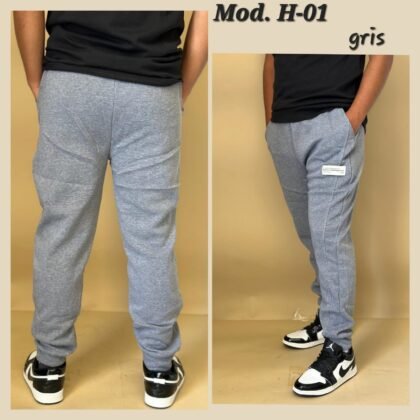JOGGER BASICO DE CABALLERO H-01 GRIS