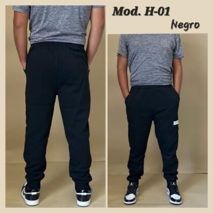 JOGGER BASICO DE CABALLERO H-01 NEGRO
