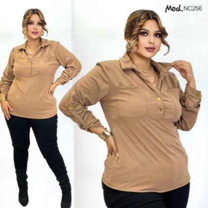 CAMISERA CURVY MODELO NC256 CAFE (36 A 40)