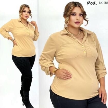 CAMISERA CURVY MODELO NC256 CAMEL (36 A 40)