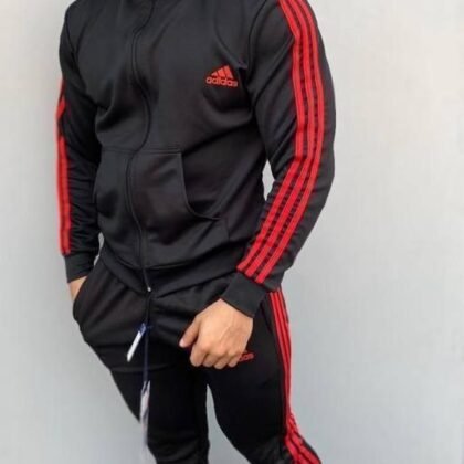 DEPORTIVO ADIDAS CABALLERO NEGRO/ROJO