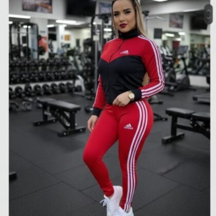 CONJUNTO DE DAMA ADIDAS ROJO/NEGRO UNITALLA (30 A 34)