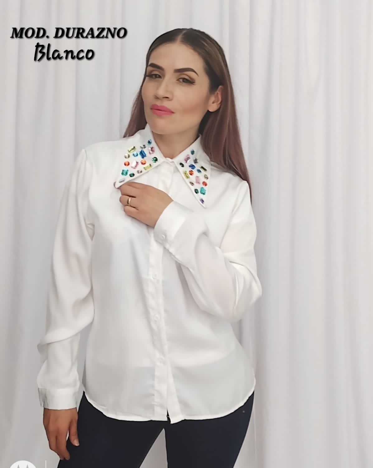BLUSA DURAZNO BLANCA.