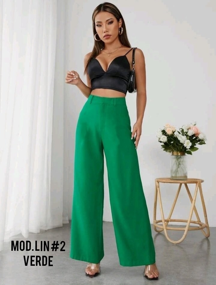 PANTALON LIN-2 VERDE.