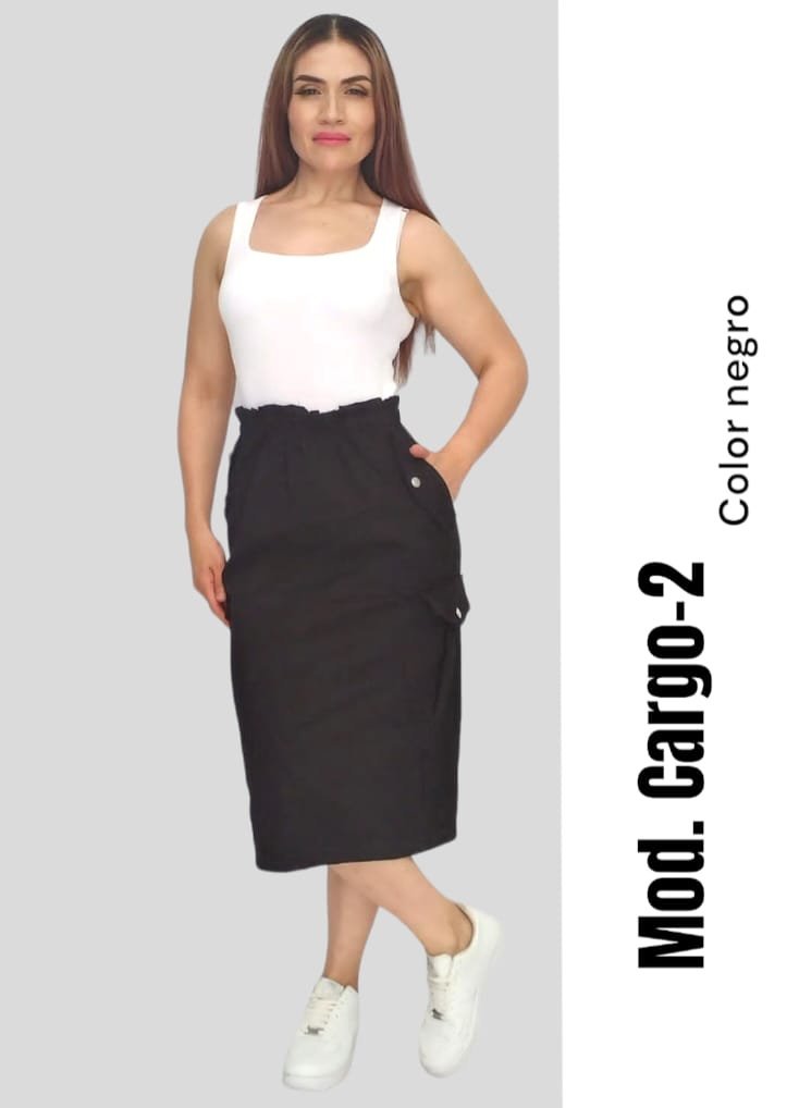 FALDA CARGO 2 NEGRO UNITALLA (30-34)