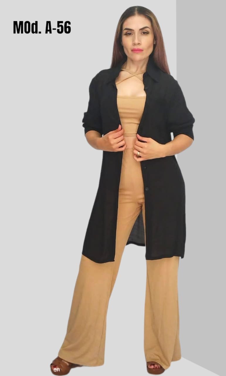 CONJUNTO A-56 ARENA/NEGRO (3 PIEZAS).