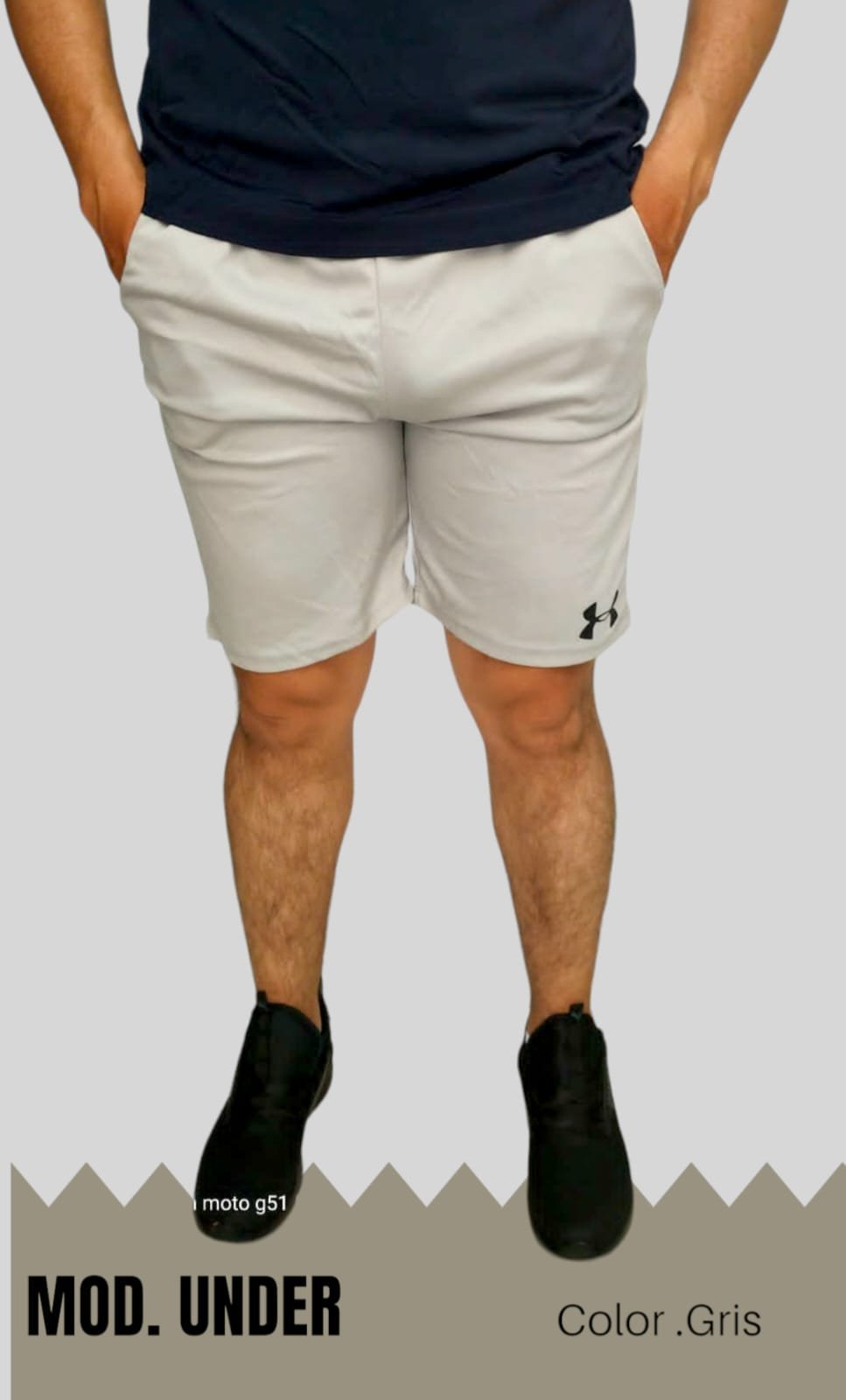 SHORT DEPORTIVO CABALLERO UNDER GRIS.