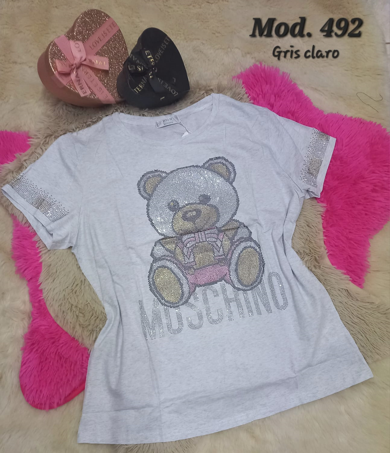 BLUSA 492 OVERSIZE GRIS CLARO.