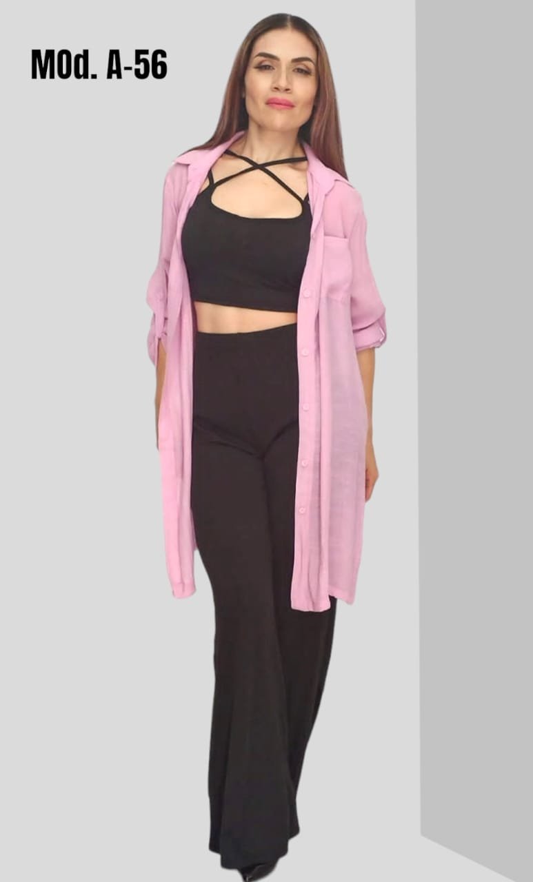 CONJUNTO A-56 NEGRO/LILA (3 PIEZAS).