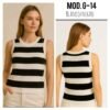 BLUSA G-14 BLANCO/NEGRO DE TEJIDO (30 A 34).