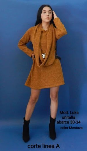 VESTIDO LUKA MOSTAZA UNITALLA (30-34) REBAJADO