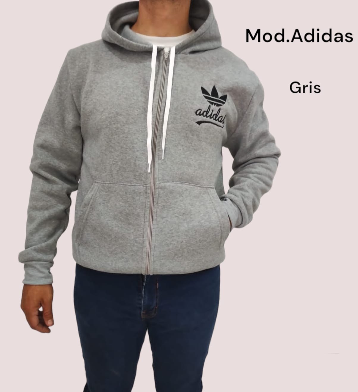 CHAMARRA ADIDAS GRIS.