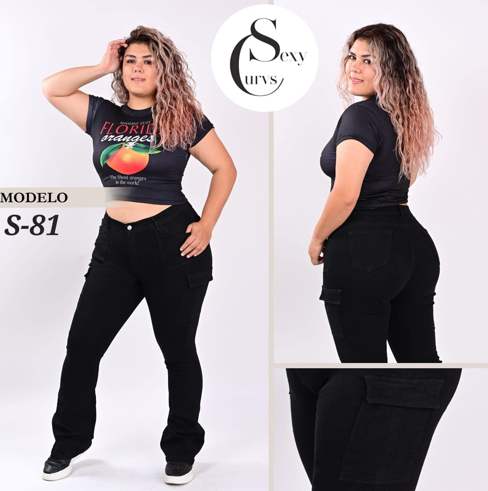 PANTALON ACAMPANADO CARGO SEXY CURVES S-81