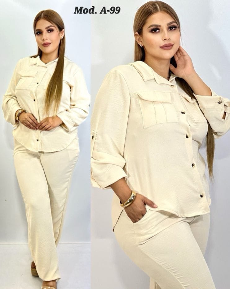 CONJUNTO CURVY A-99 BEIGE.