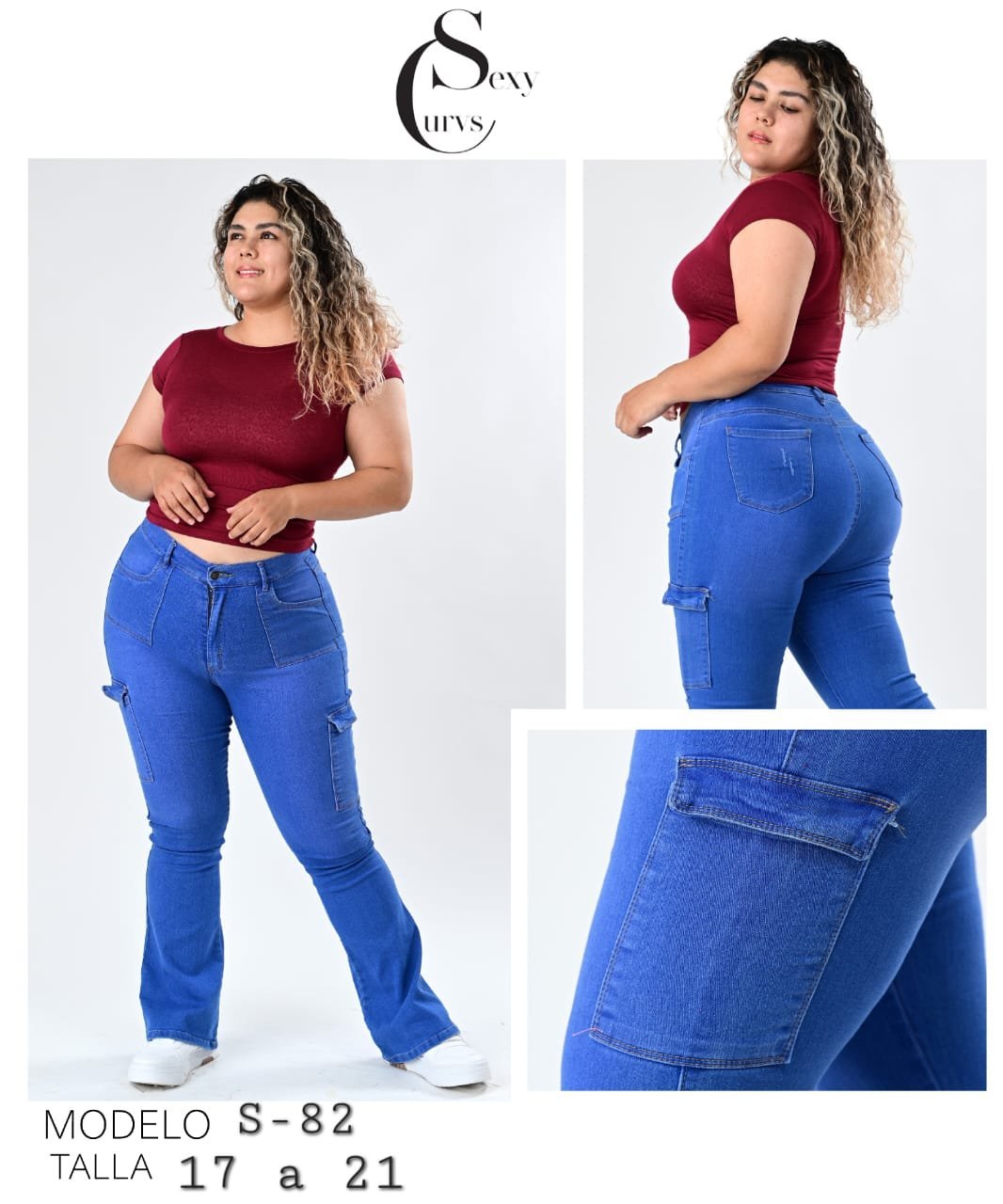PANTALON ACAMPANADO CARGO SEXY CURVES S-82.
