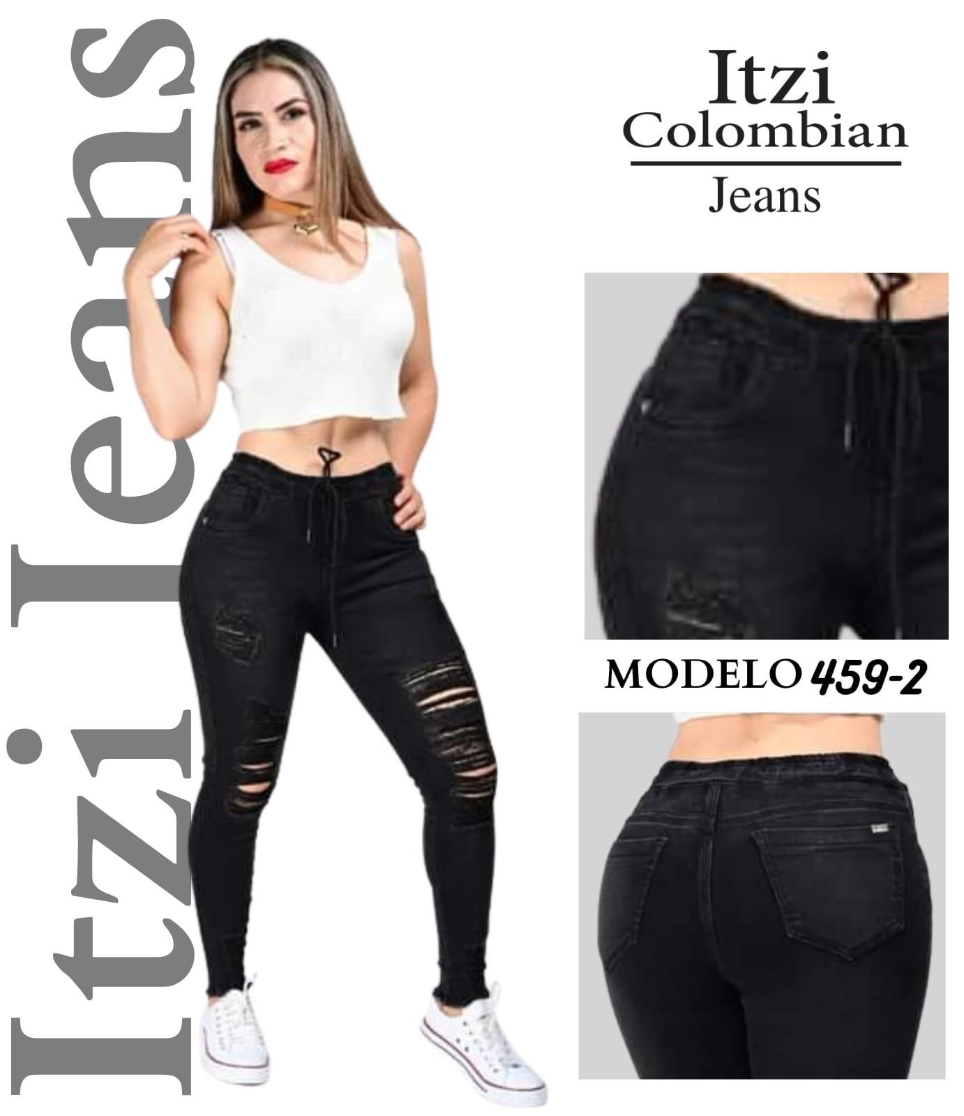 Jogger de mezclilla Itzi 459-2 NEGRO DESLAVADO