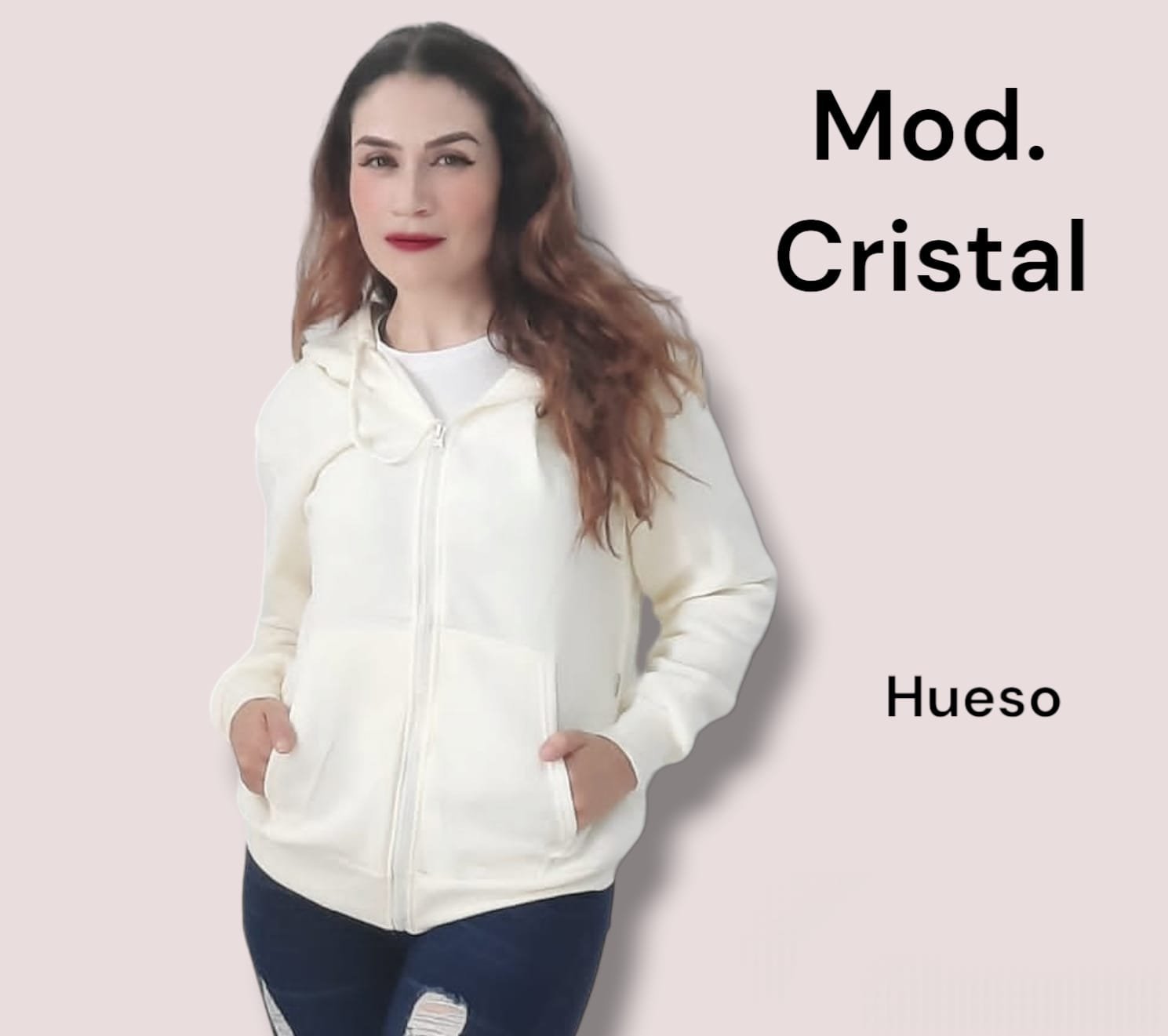 CHAMARRA CRISTAL HUESO.