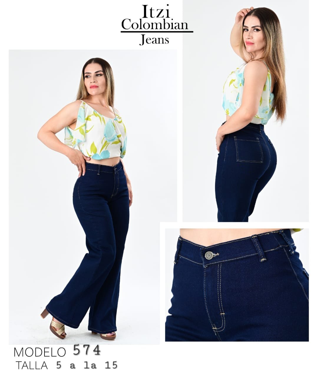 PANTALON DE MEZCLILLA ACAMPANADO 574.