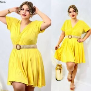 VESTIDO NC27 AMARILLA CURVY TALLA (36 A 40)