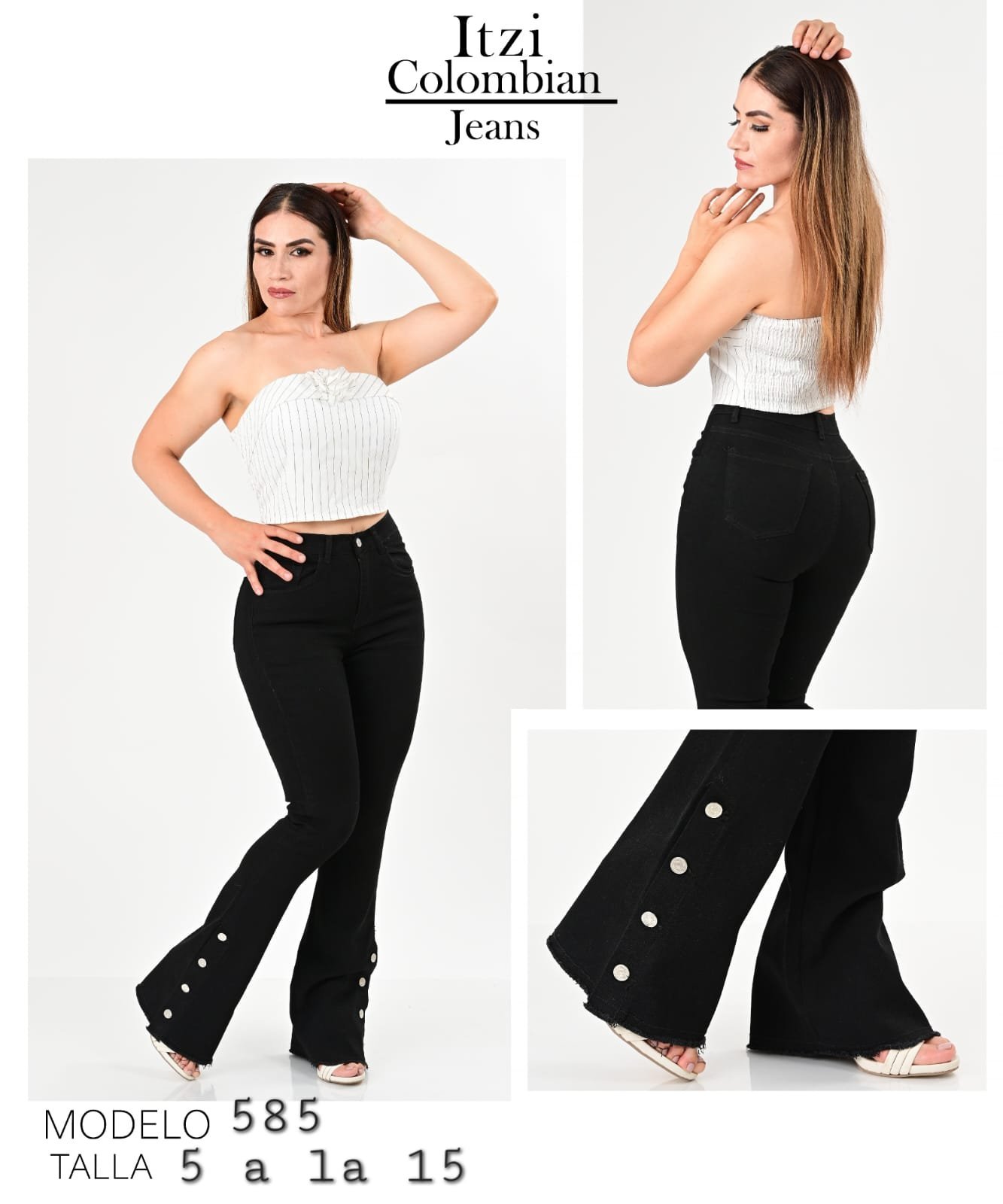 PANTALON DE MEZCLILLA ACAMPANADO 585.