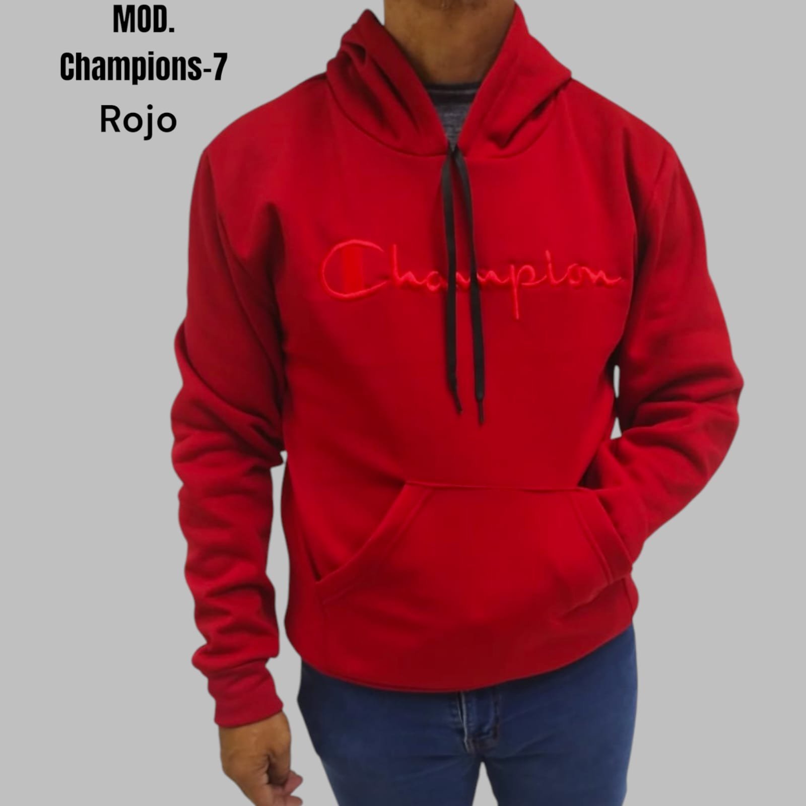 SUDADERA CHAMPIONS-7 ROJA.