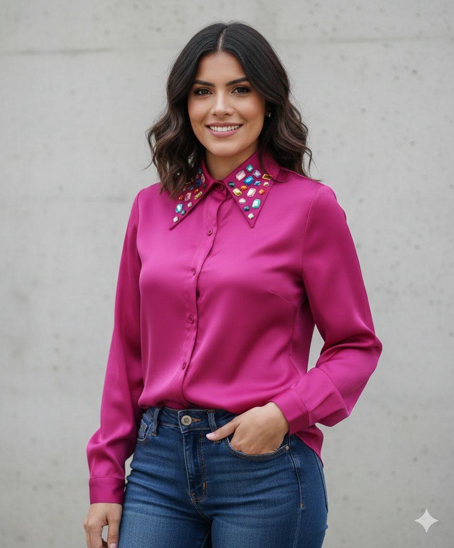 BLUSA DURAZNO MAGENTA.