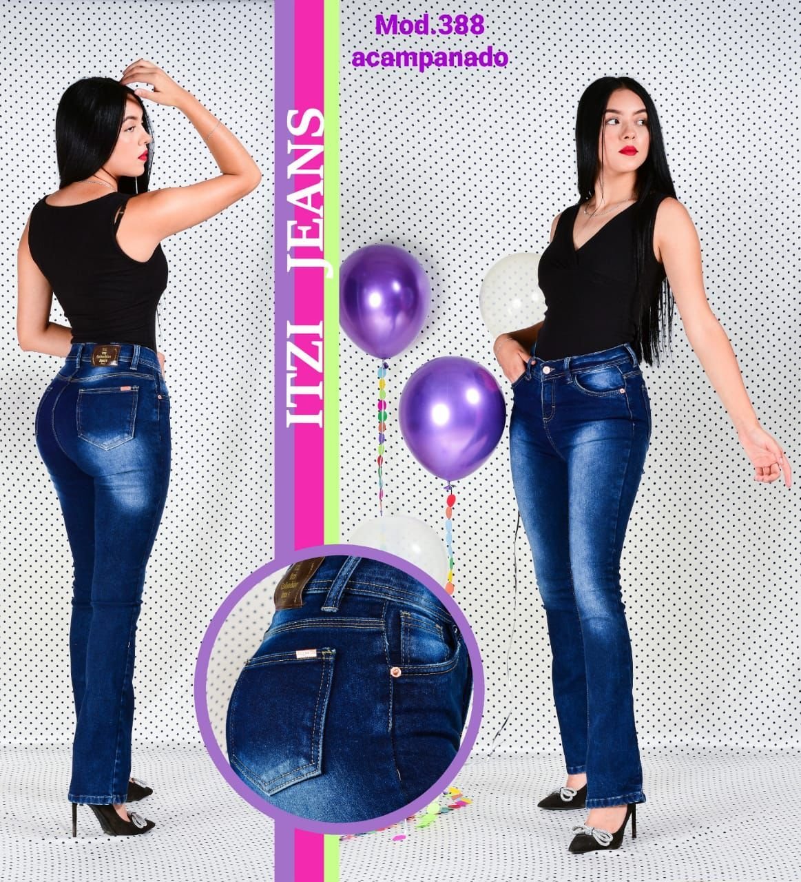 PANTALON DE MEZCLILLA ACAMPANADO 388