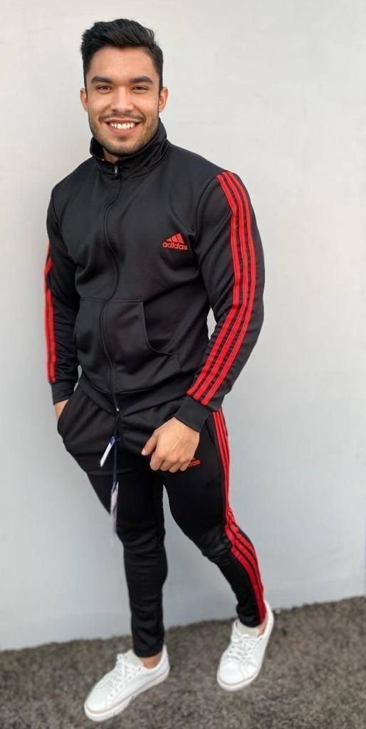 DEPORTIVO ADIDAS CABALLERO NEGRO/ROJO