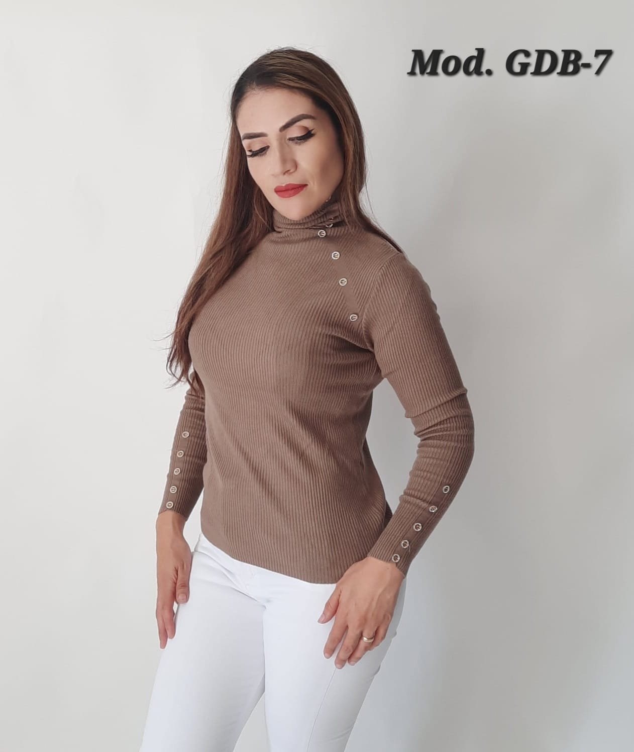 BLUSA DE TEJIDO GDB-7 KAKI UNITALLA (30 A 34).