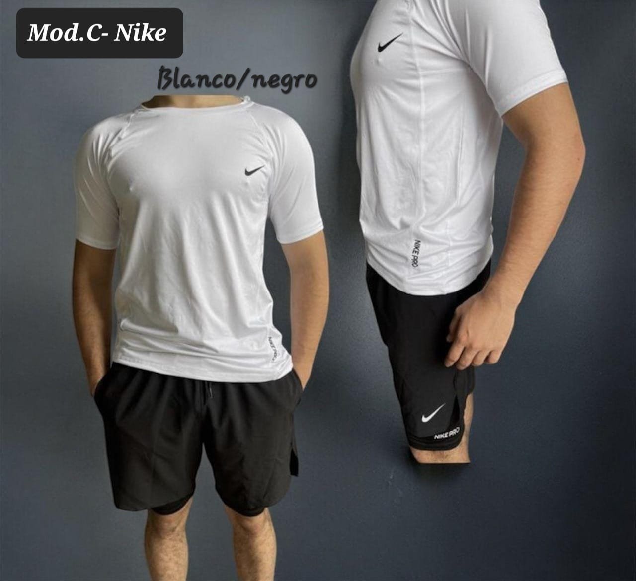 CONJUNTO C-NIKE BLANCO/NEGRO UNITALLA (30 A 34)