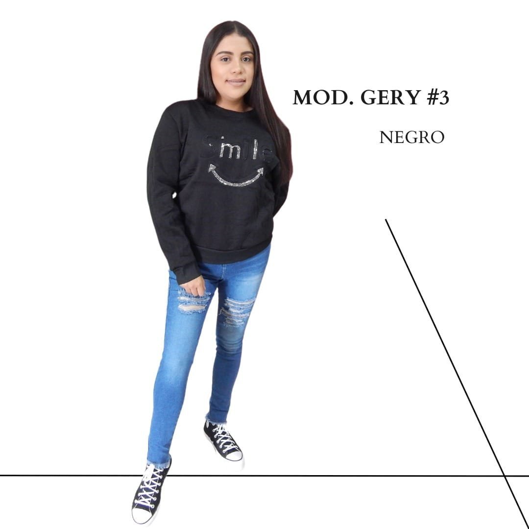 SUDADERA GERY 03 NEGRO
