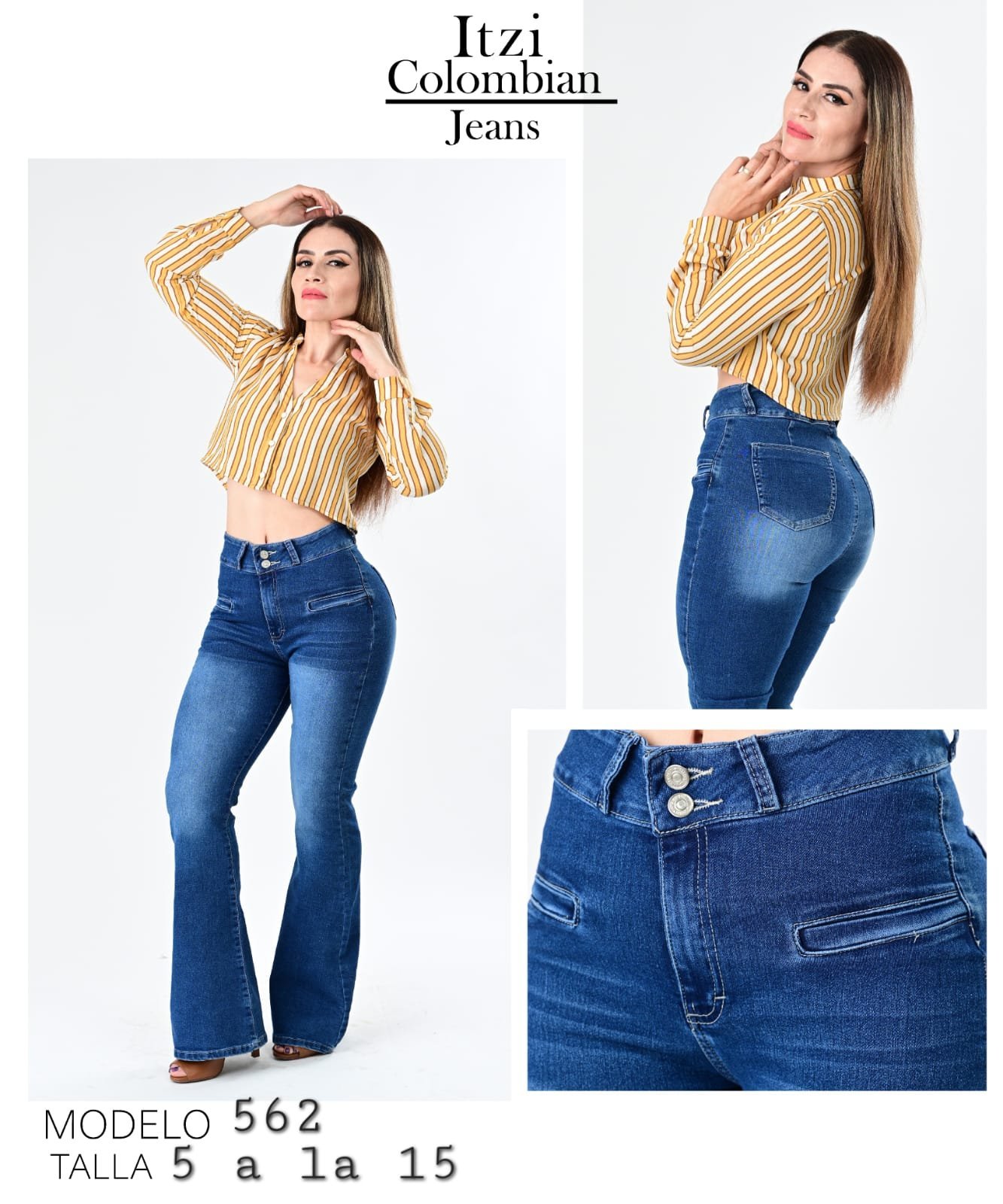 PANTALON DE MEZCLILLA ACAMPANADO 562.