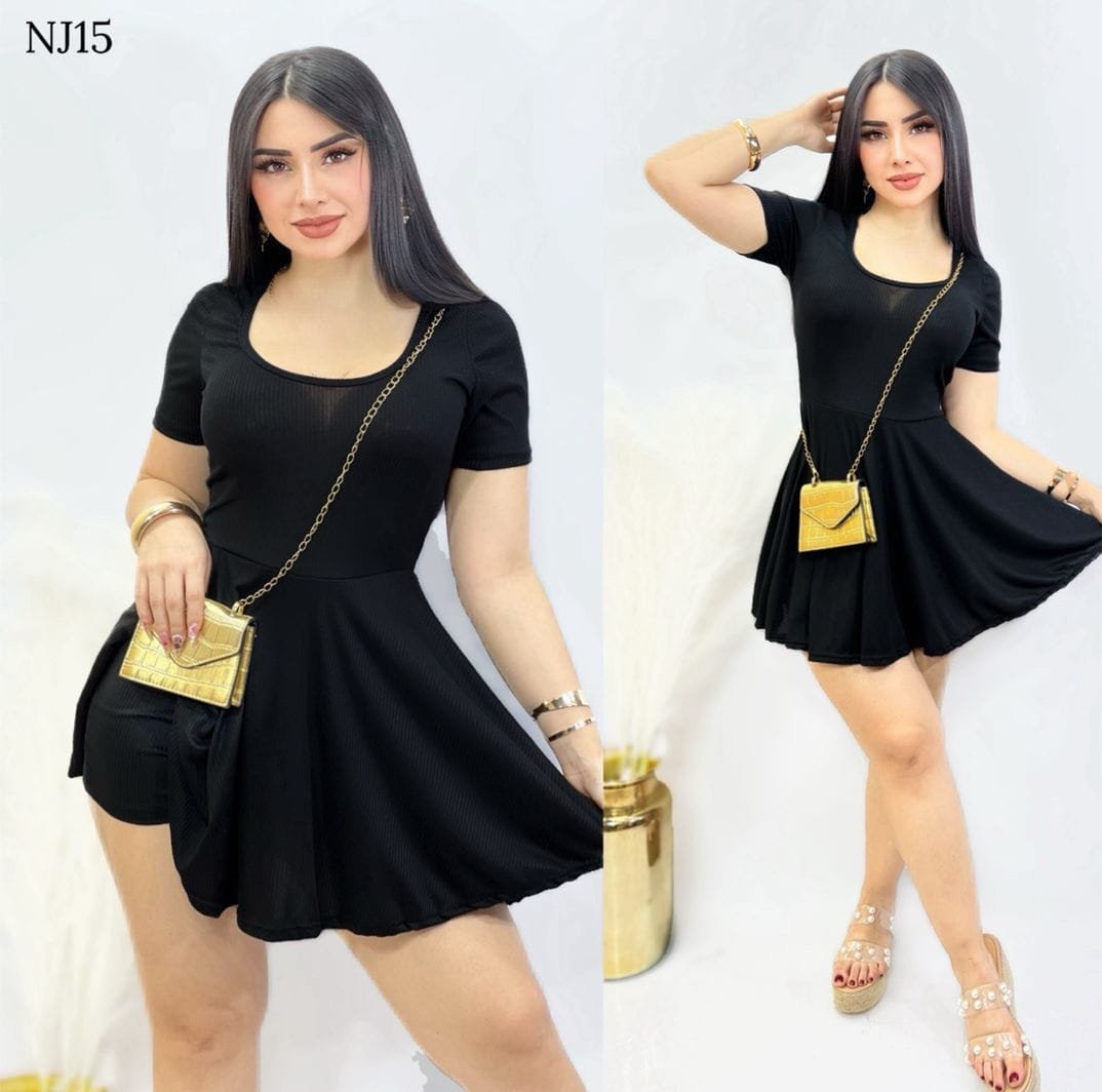 VESTIDO NJ15 NEGRO UNITALLA (30 A 34)