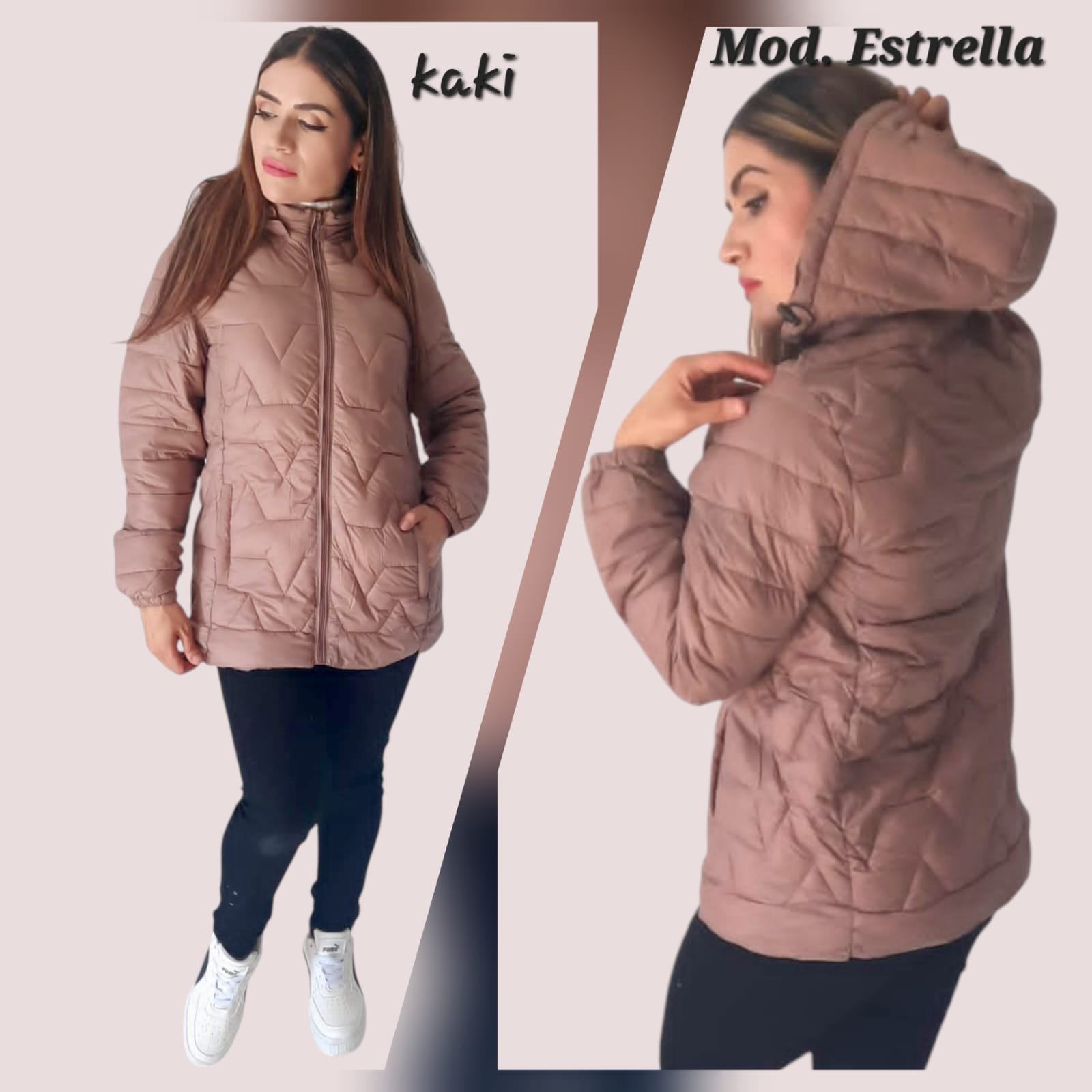 CHAMARRA ESTRELLA KAKI.