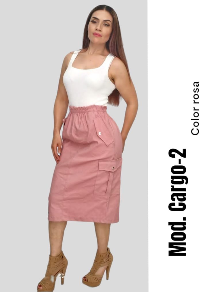 FALDA CARGO 2 ROSA UNITALLA (30-34).