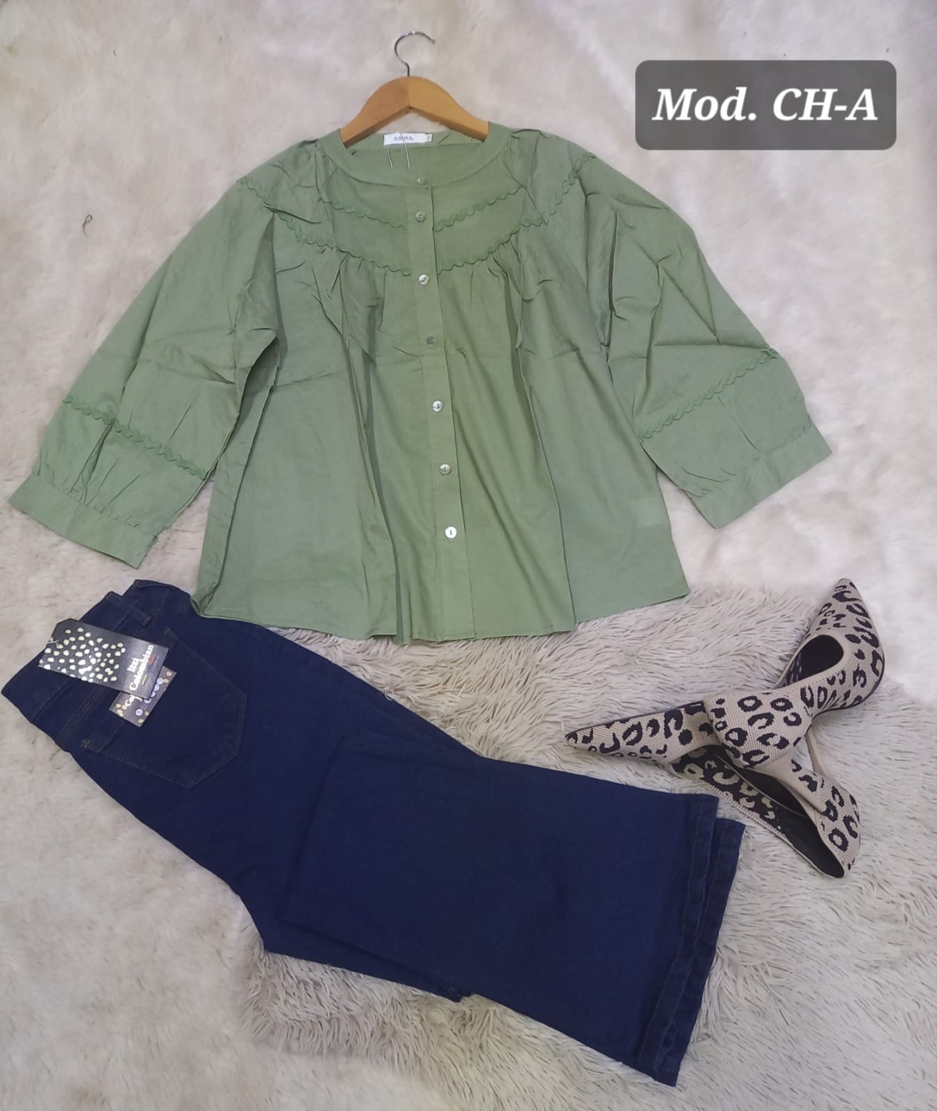 BLUSA DAMA CH-A MILITAR.