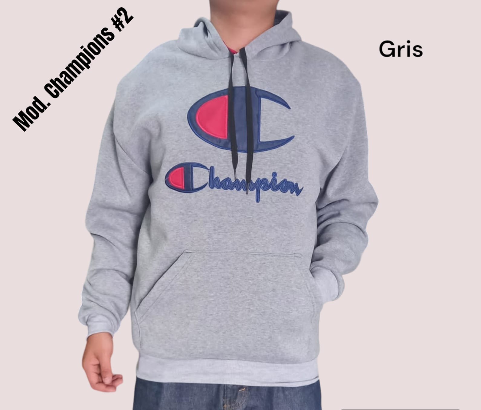 SUDADERA CABALLERO CHAMPIONS #2 GRIS.